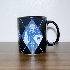 Disney Parks Frozen Pixel Elsa Anna Olaf Ceramic Coffee Mug Cup Brand New